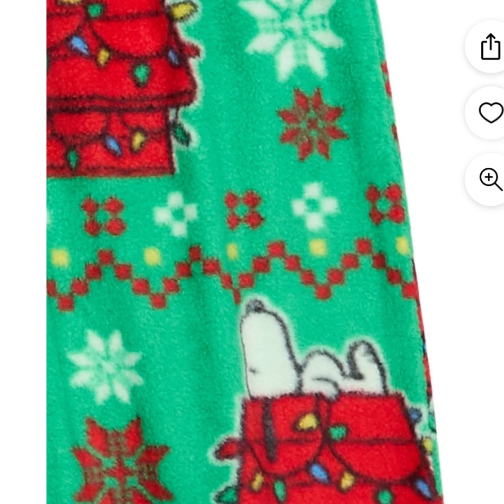 Peanuts Snoopy Women’s Home For The Holidays Pajama Set Size XL NWT - Picture 10 of 11